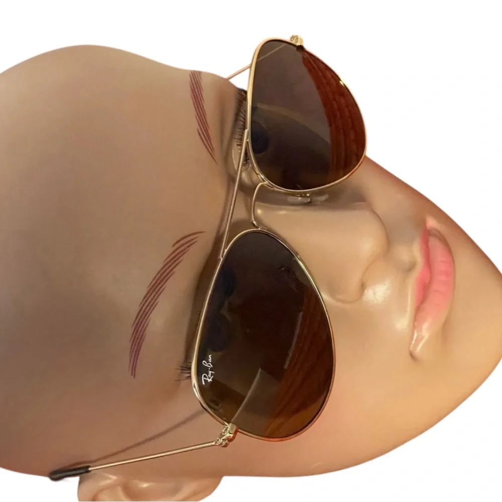 RAYBAN SUNGLASSES AVIATOR LARGE UNISEX CLASSIC RB3025 001/33 135 3N GOLD/BROWN